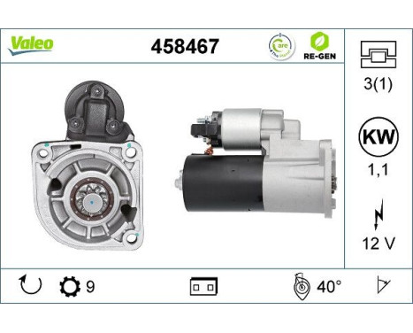 Starter REMANUFACTURED PREMIUM 458467 Valeo, Image 5