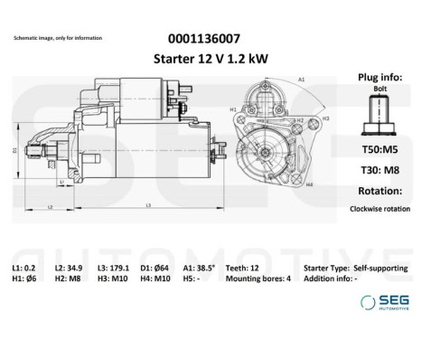 Starter Renault 1.2 kw, Image 2