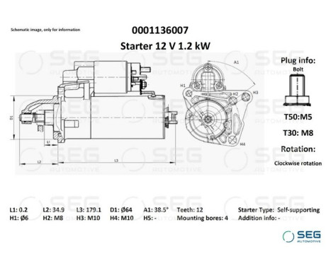 Starter Renault 1.2 kw, Image 2