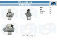 Starter Renault 1.2kw 570.580.122.210 Bosch