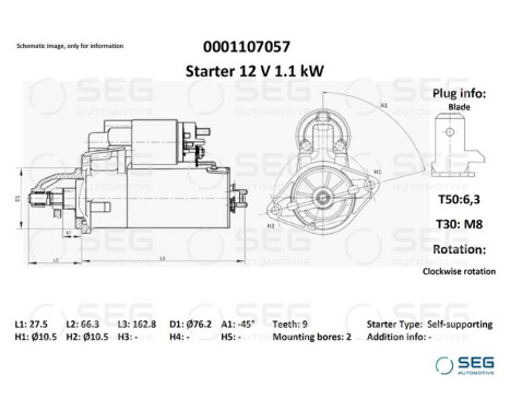 Starter Ruggerini 1.1 kw