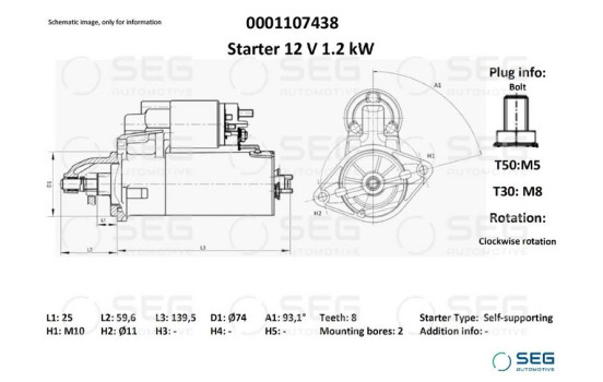 Starter Toyota 1.1 kw, Image 6