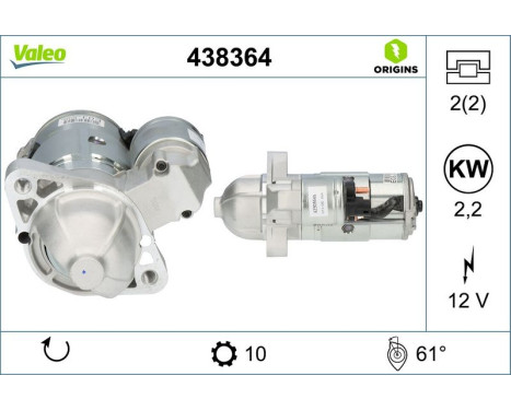 Starter VALEO ORIGINS NEW 438364, Image 4