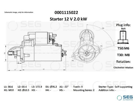 Starter Volkswagen 1.7 kW, Image 6