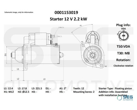 Starter Volkswagen 2.2 kw