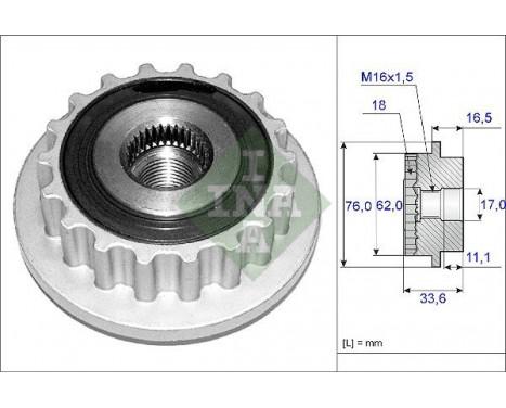 Alternator Freewheel Clutch 535011810 Ina