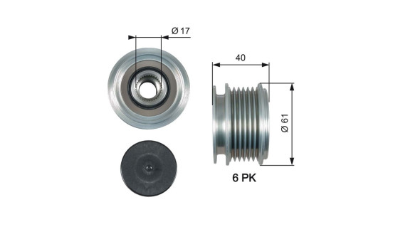 Alternator Freewheel Clutch DriveAlign® OAP7013 Gates