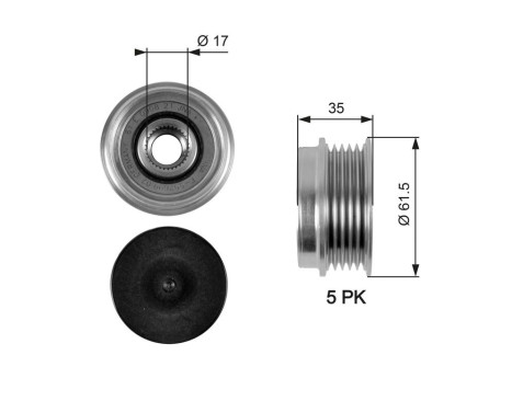 Alternator Freewheel Clutch DriveAlign® OAP7033 Gates