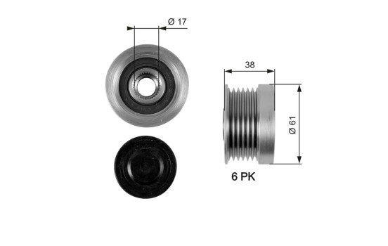 Alternator Freewheel Clutch DriveAlign® OAP7036 Gates