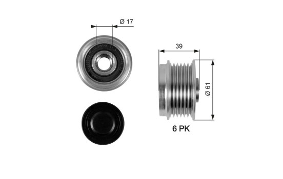 Alternator Freewheel Clutch DriveAlign® OAP7042 Gates