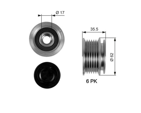 Alternator Freewheel Clutch DriveAlign® OAP7044 Gates