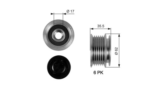 Alternator Freewheel Clutch DriveAlign® OAP7044 Gates