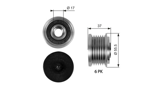 Alternator Freewheel Clutch DriveAlign® OAP7046 Gates