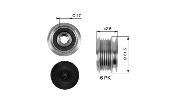 Alternator Freewheel Clutch DriveAlign® OAP7047 Gates