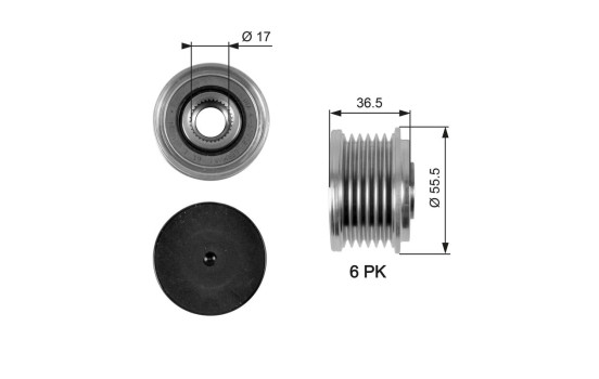 Alternator Freewheel Clutch DriveAlign® OAP7049 Gates