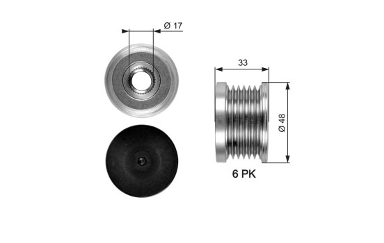 Alternator Freewheel Clutch DriveAlign® OAP7054 Gates