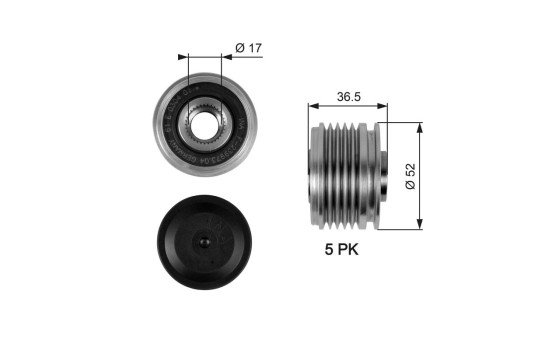 Alternator Freewheel Clutch DriveAlign® OAP7064 Gates