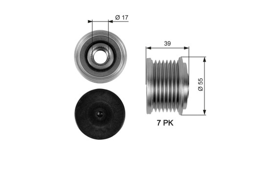 Alternator Freewheel Clutch DriveAlign® OAP7065 Gates