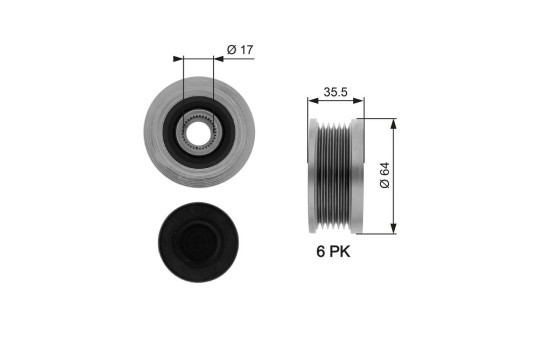 Alternator Freewheel Clutch DriveAlign® OAP7073 Gates