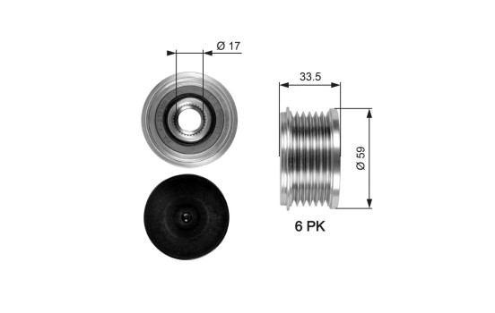 Alternator Freewheel Clutch DriveAlign® OAP7080 Gates