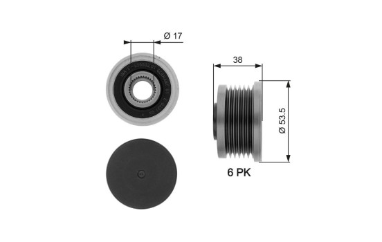 Alternator Freewheel Clutch DriveAlign® OAP7081 Gates