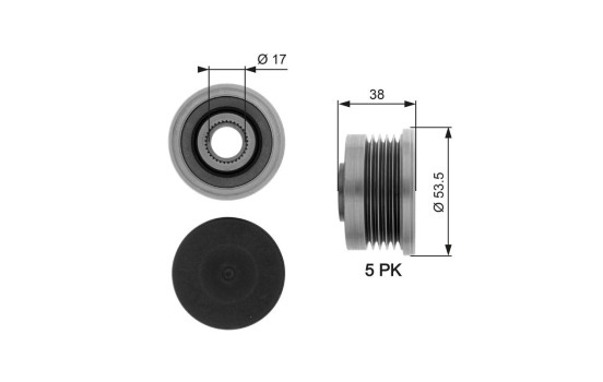 Alternator Freewheel Clutch DriveAlign® OAP7082 Gates