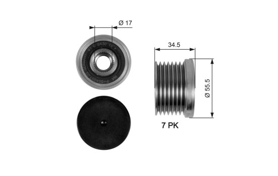 Alternator Freewheel Clutch DriveAlign® OAP7084 Gates