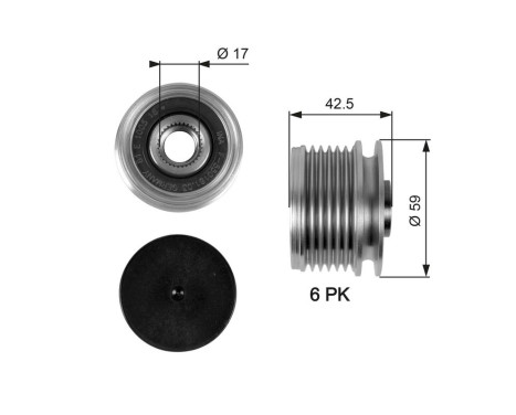 Alternator Freewheel Clutch DriveAlign® OAP7106 Gates