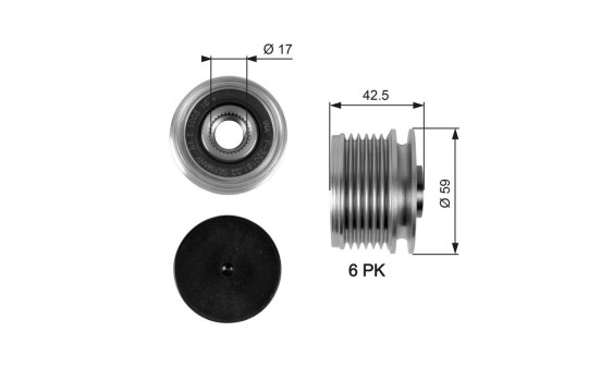 Alternator Freewheel Clutch DriveAlign® OAP7106 Gates