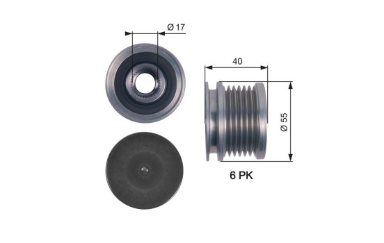 Alternator Freewheel Clutch DriveAlign® OAP7114 Gates