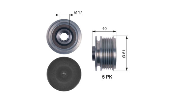 Alternator Freewheel Clutch DriveAlign® OAP7117 Gates