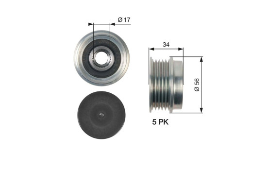 Alternator Freewheel Clutch DriveAlign® OAP7127 Gates