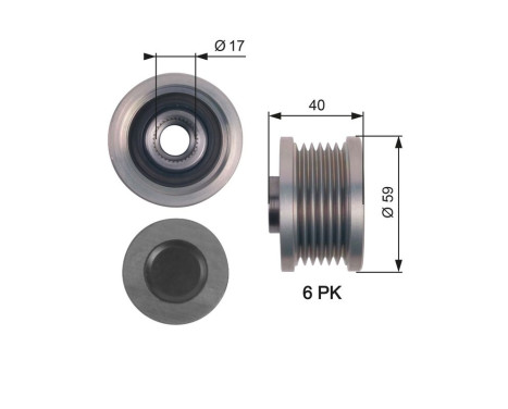 Alternator Freewheel Clutch DriveAlign® OAP7144 Gates