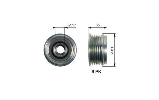 Alternator Freewheel Clutch DriveAlign® OAP7166 Gates