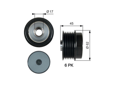 Alternator Freewheel Clutch DriveAlign® OAP7180 Gates