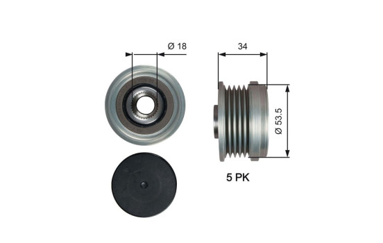 Alternator Freewheel Clutch DriveAlign® OAP7202 Gates