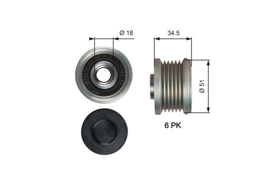 Alternator Freewheel Clutch DriveAlign® OAP7218 Gates