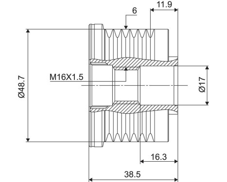 Alternator Freewheel Clutch NEW PART, Image 3