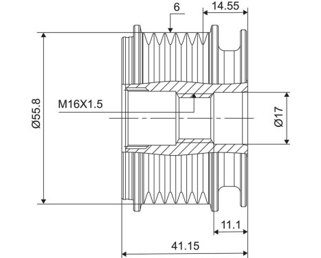 Alternator Freewheel Clutch, Image 3