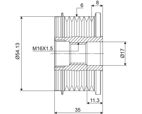 Alternator Freewheel Clutch, Image 3