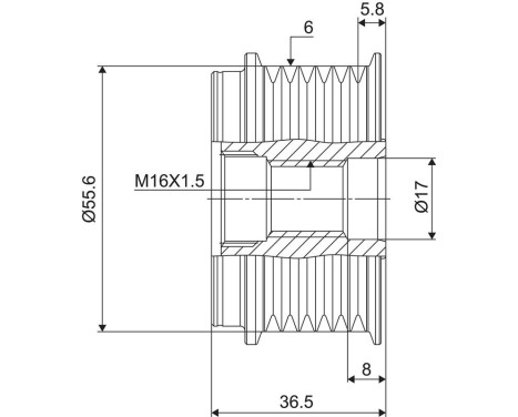 Alternator Freewheel Clutch, Image 3