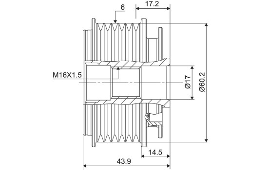 Alternator Freewheel Clutch, Image 3