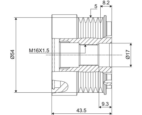 Alternator Freewheel Clutch, Image 3