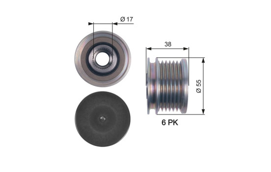 Alternator freewheel OAP7124 Gates