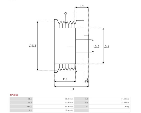 Belt pulley, alternator, Image 4