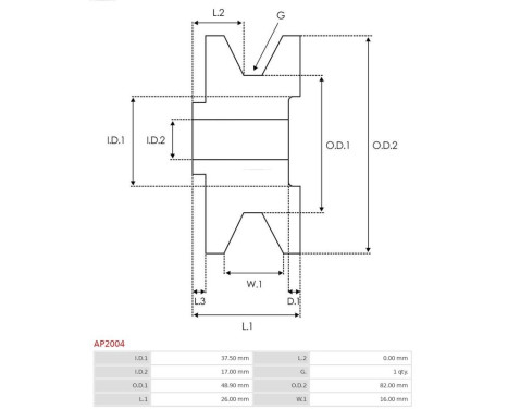 Belt pulley, alternator, Image 3