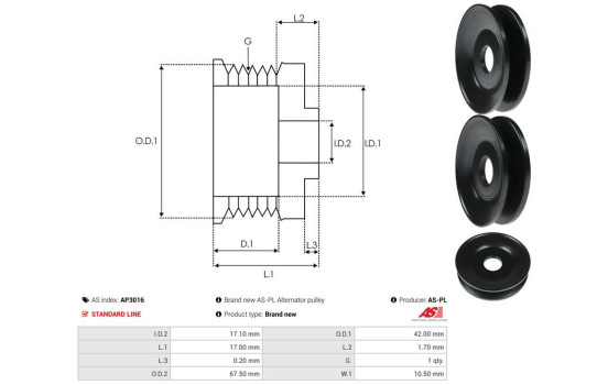 Belt pulley, alternator, Image 5