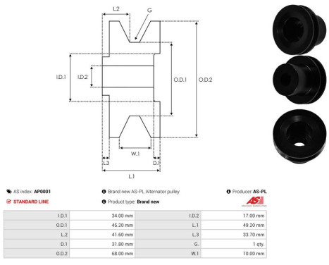 Belt pulley, alternator, Image 4