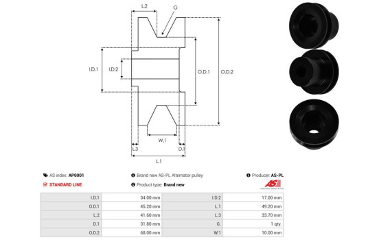 Belt pulley, alternator, Image 4