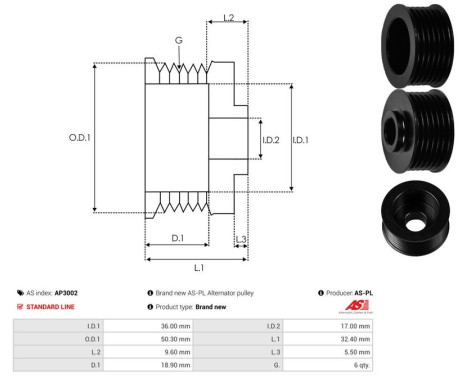 Belt pulley, alternator, Image 4